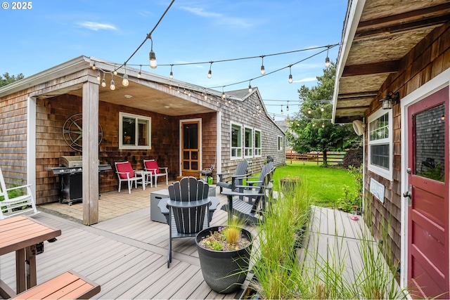 3664 W Chinook Ave, Cannon Beach, OR 97110 - wooden terrace with a grill