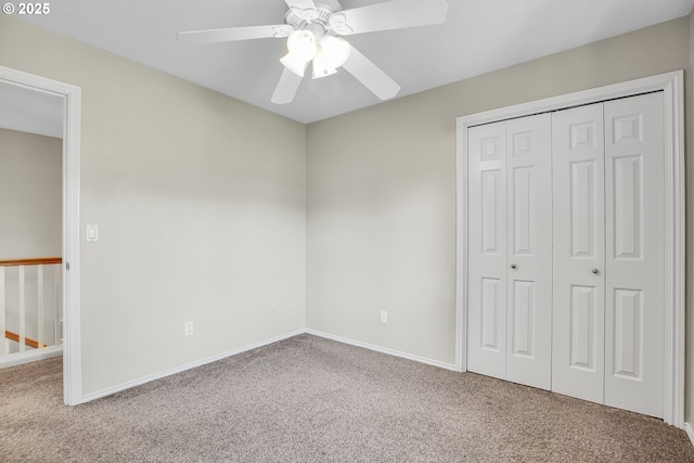 23836 SW Warbler Pl, Sherwood, OR 97140 - unfurnished bedroom with carpet, a closet, baseboards, and ceiling fan