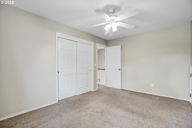 23836 SW Warbler Pl, Sherwood, OR 97140 - unfurnished bedroom featuring carpet flooring, a closet, baseboards, and a ceiling fan