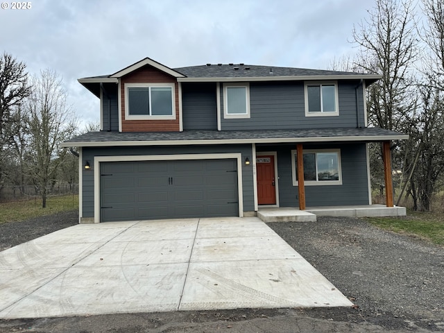 view of front of house with a garage