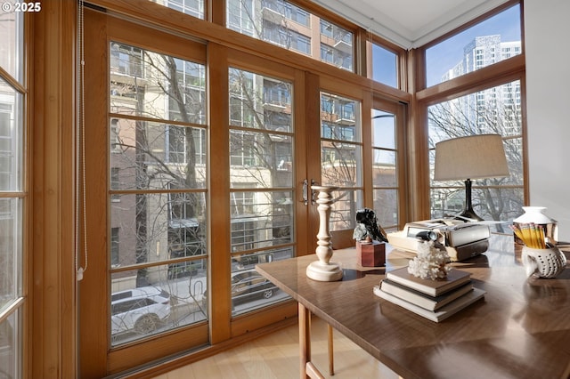 view of sunroom