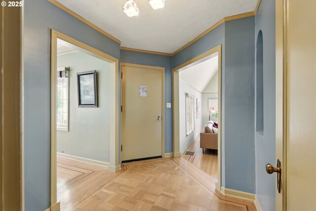 2804 NE 46th Ave, Portland, OR 97213 - entryway with baseboards, ornamental molding, and arched walkways