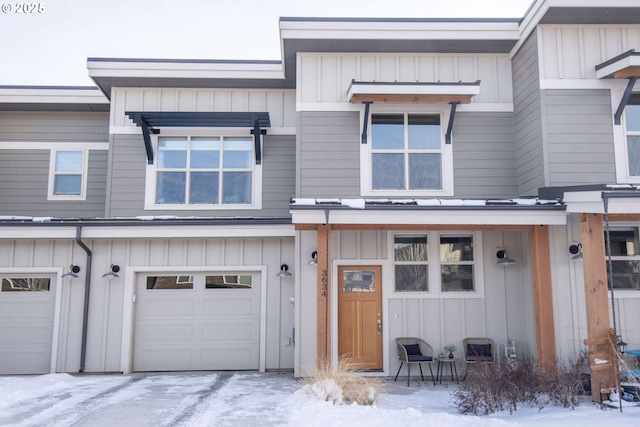 view of property featuring a garage