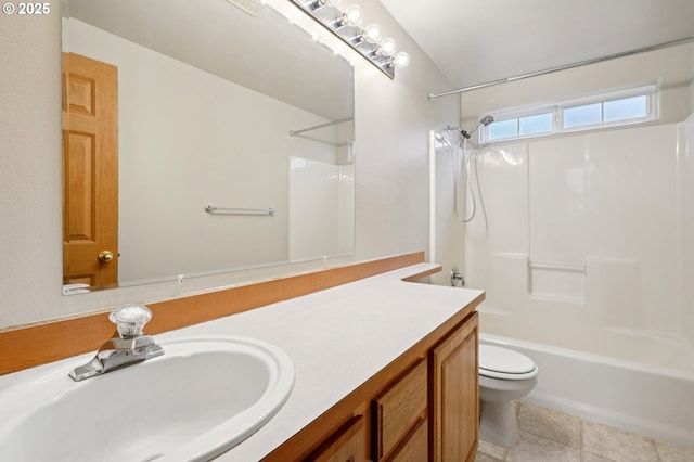 1041 40th St, Washougal, WA 98671 - bathroom featuring vanity, bathing tub / shower combination, and tile patterned floors