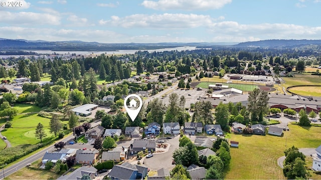 1041 40th St, Washougal, WA 98671 - aerial view of residential area featuring a mountain backdrop