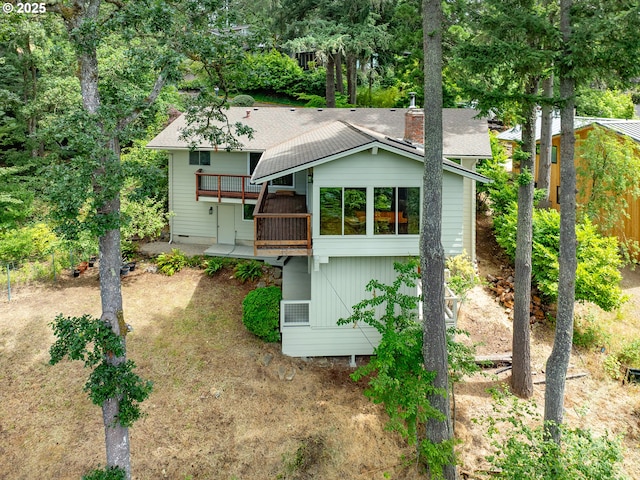 2830 Capital Dr, Eugene, OR 97403 - rear view of house with a chimney
