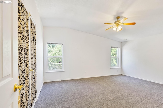 9341 N Pier Park Pl, Portland, OR 97203 - empty room featuring plenty of natural light, carpet, a ceiling fan, and lofted ceiling