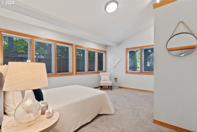 17595 Kelok Rd, Lake Oswego, OR 97034 - carpeted bedroom with vaulted ceiling and baseboards