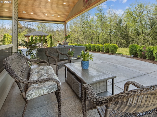 view of patio with an outdoor hangout area