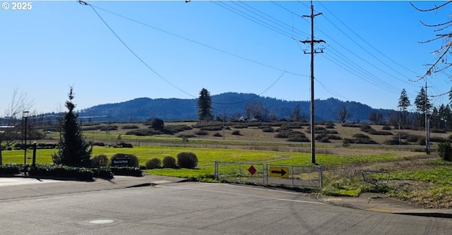 view of mountain feature featuring a rural view