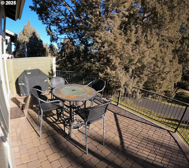 view of patio featuring grilling area