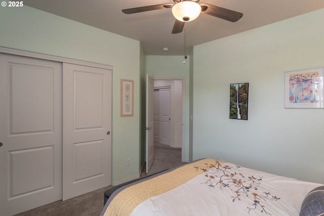 120 Sundance Ct, Roseburg, OR 97471 - carpeted bedroom featuring a closet and ceiling fan