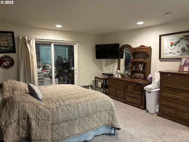 1350 Hidden Creek Dr NE, Keizer, OR 97303 - bedroom with carpet, access to exterior, and recessed lighting