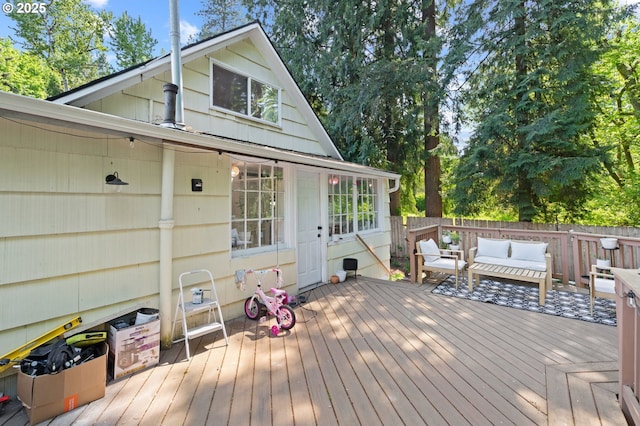 deck with outdoor lounge area