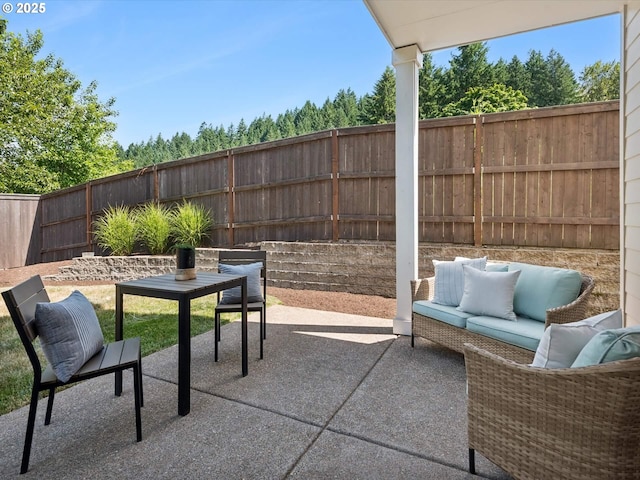 11179 SE Honorable Way, Happy Valley, OR 97086 - fenced backyard with a patio area and an outdoor living space