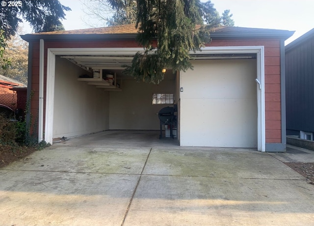 garage with driveway