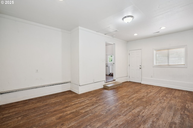 1059 16th Ave SW, Albany, OR 97321 - unfurnished room featuring wood finished floors, recessed lighting, baseboards, and crown molding