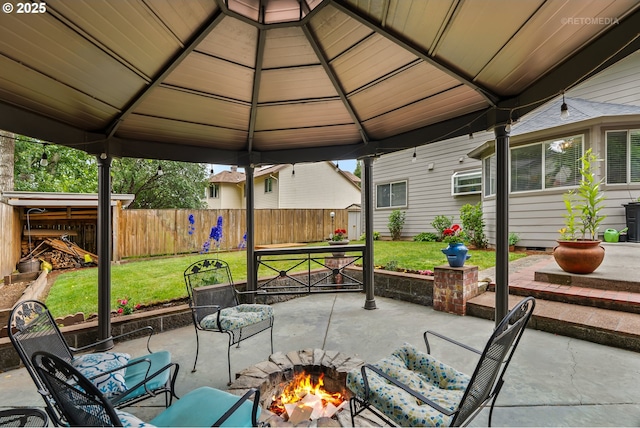 7100 SW 164th Ter, Beaverton, OR 97007 - view of patio featuring an outdoor fire pit