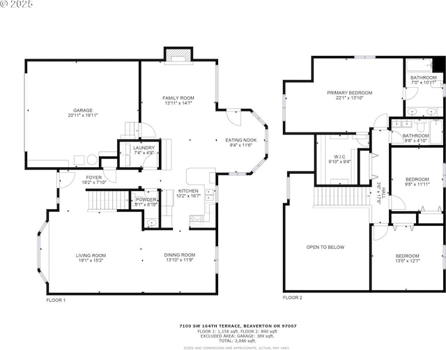 7100 SW 164th Ter, Beaverton, OR 97007 - home floor plan