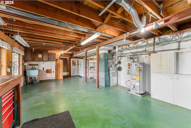154 W Hickory St, Roseburg, OR 97471 - unfinished below grade area featuring gas water heater and heating unit