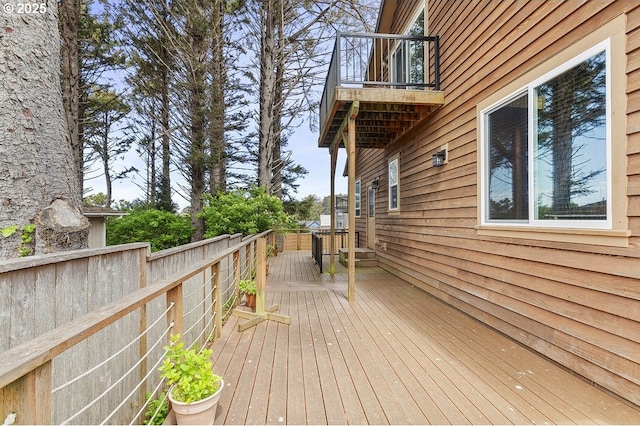 wooden deck with fence