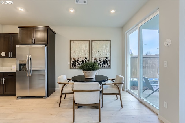 5990 Henshaw St SE, Albany, OR 97322 - dining space with light wood finished floors and recessed lighting