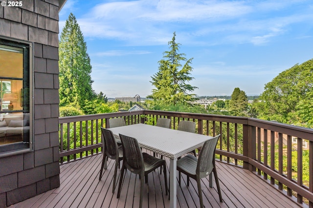 2687 NW Cornell Rd, Portland, OR 97210 - wooden terrace with outdoor dining space