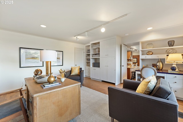 2687 NW Cornell Rd, Portland, OR 97210 - home office featuring wood finished floors and recessed lighting