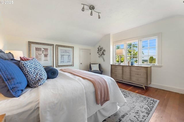 2687 NW Cornell Rd, Portland, OR 97210 - bedroom featuring vaulted ceiling and hardwood / wood-style flooring