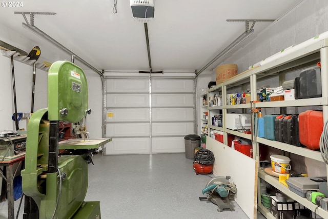 garage featuring a garage door opener