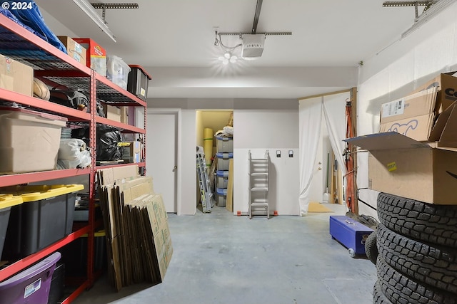 storage featuring a garage