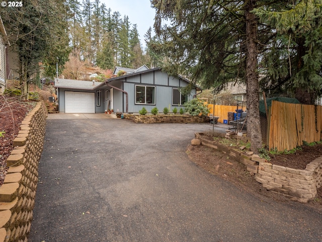 view of front of home featuring a garage