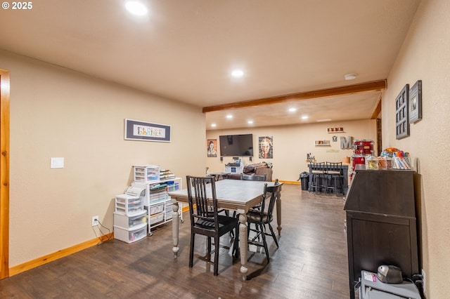 dining area featuring dark hardwood / wood-style flooring