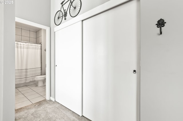 12600 SW Crescent St, Beaverton, OR 97005 - bathroom featuring toilet, a shower with curtain, and tile patterned flooring