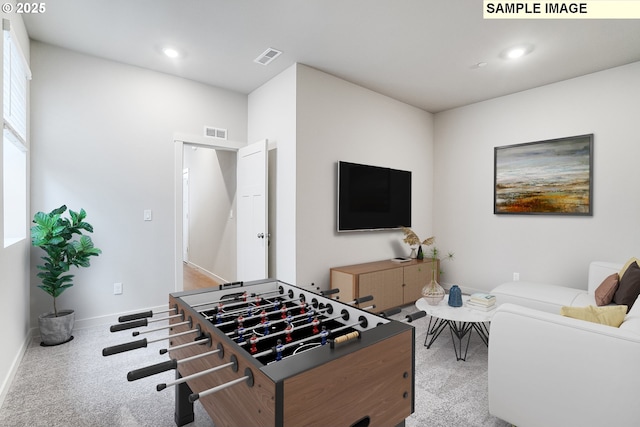 12176 SW Champlin Ln, Beaverton, OR 97007 - rec room with carpet floors, baseboards, and recessed lighting
