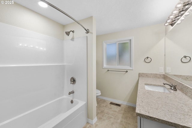 1080 Lockhaven Dr, Keizer, OR 97303 - full bath featuring vanity, toilet, tub / shower combination, and baseboards