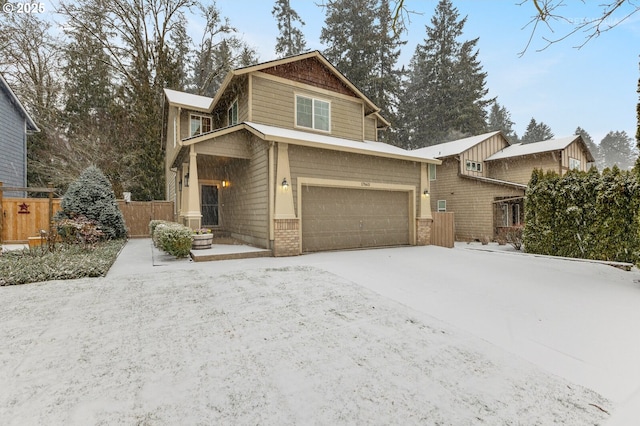 craftsman-style house featuring a garage