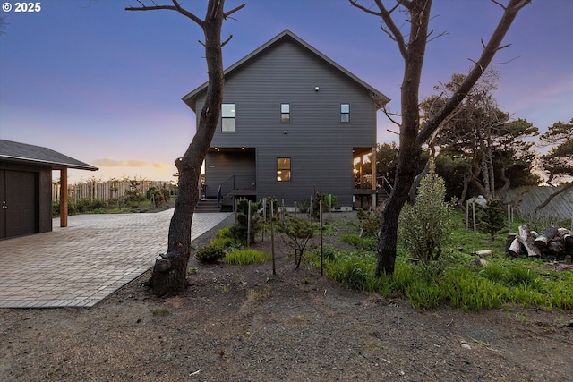 view of rear view of property