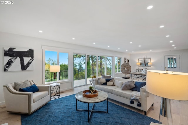 living room featuring hardwood / wood-style flooring