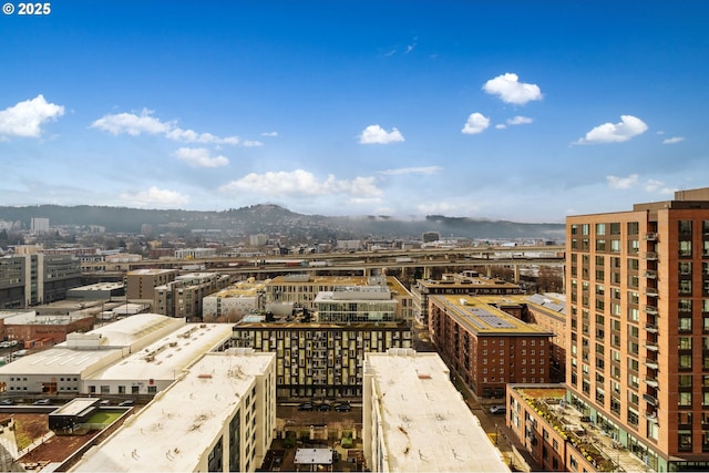 city view with a mountain view