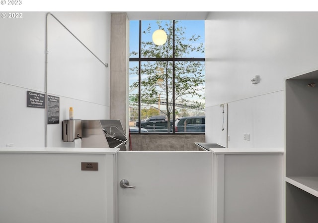 kitchen with white cabinetry