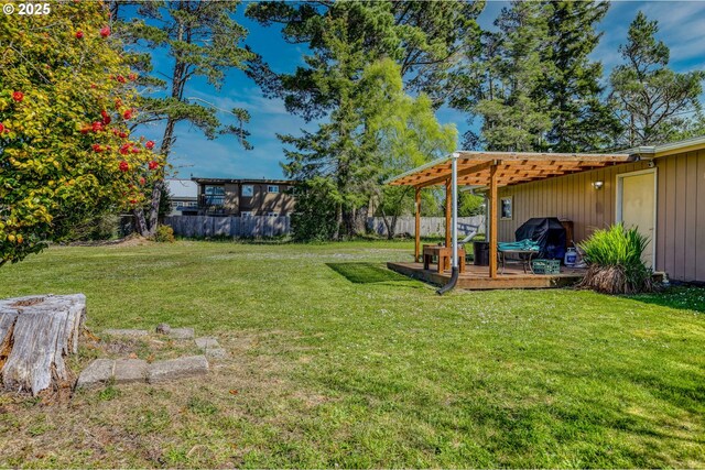view of yard with fence