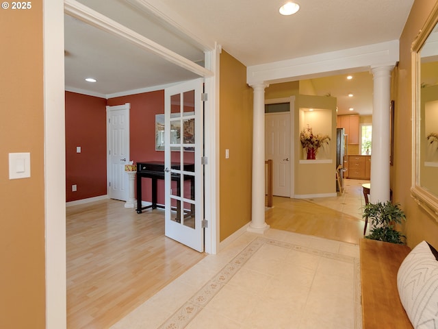 1802 NW Ogden St, Camas, WA 98607 - hall with decorative columns, recessed lighting, and baseboards