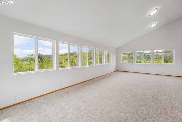 250 Valley View Rd, Sutherlin, OR 97479 - unfurnished room with light colored carpet, baseboards, and vaulted ceiling