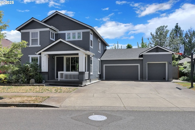 5416 Wales Dr, Eugene, OR 97402 - view of front of house featuring covered porch, an attached garage, and concrete driveway