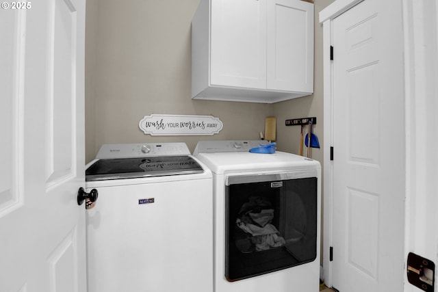 5416 Wales Dr, Eugene, OR 97402 - laundry area with independent washer and dryer and cabinet space
