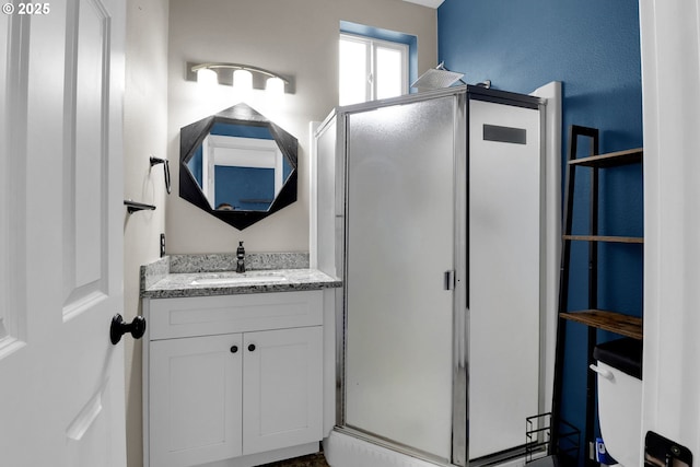 5416 Wales Dr, Eugene, OR 97402 - bathroom featuring a stall shower and vanity