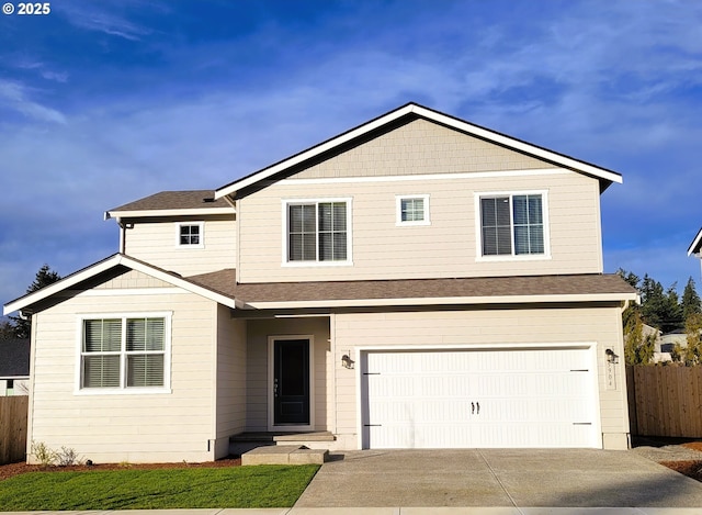 view of front of home featuring a garage