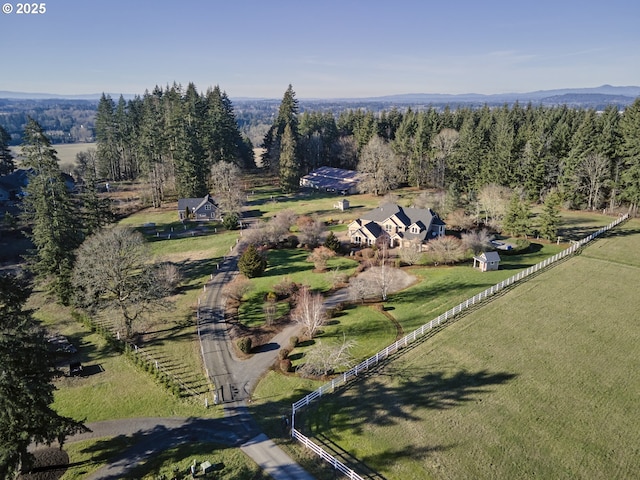 bird's eye view with a rural view