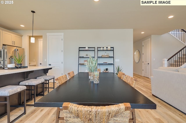 dining area featuring light hardwood / wood-style floors